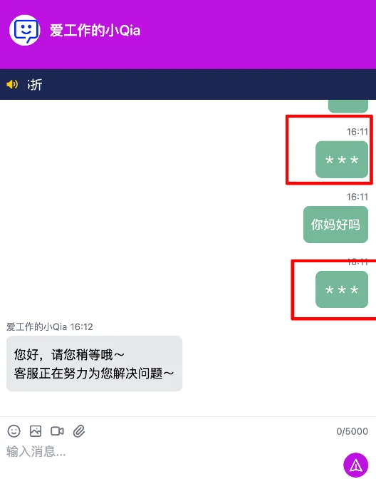 訪客端敏感詞顯示為星號效果